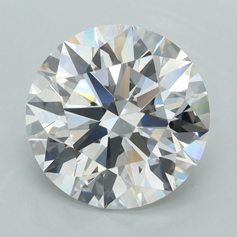 2.62 Carat Round Shaped, F Color, VVS2 Clarity, GCAL Certified Lab Grown Diamond
