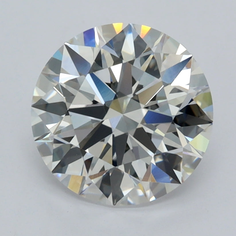 2.56 Carat Round Shaped, E Color, VVS1 Clarity, GCAL Certified Lab Grown Diamond