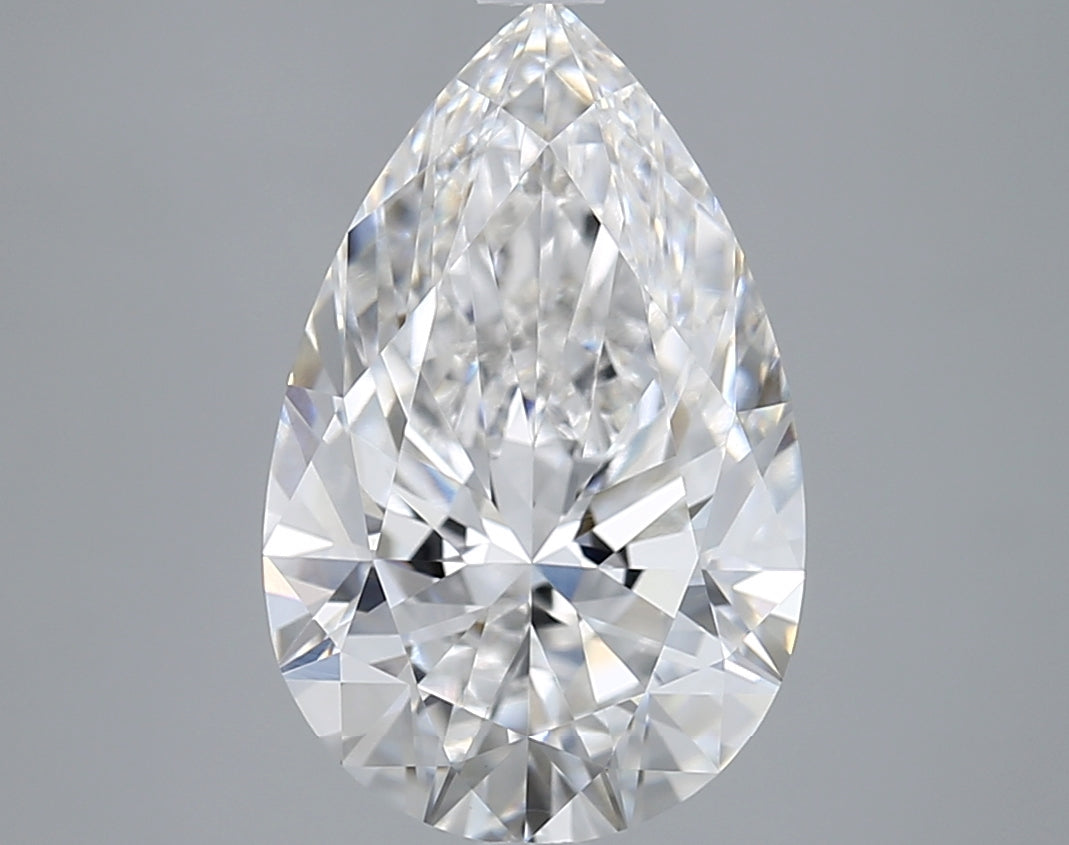 4.07 Carat Pear Shaped, Ideal Cut, F Color, VVS1 Clarity, IGI Certified Lab Grown Diamond