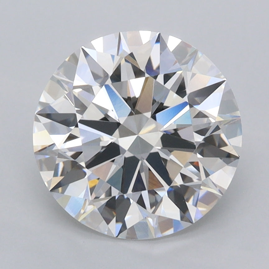 2.72 Carat Round Shaped, E Color, VVS1 Clarity, GCAL Certified Lab Grown Diamond