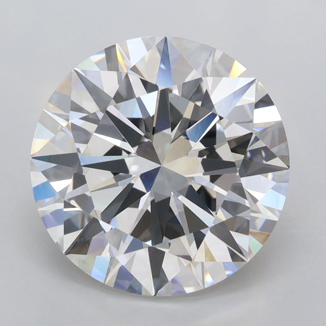 5.03 Carat Round Shaped, Excellent Cut, F Color, VVS2 Clarity, IGI Certified Lab Grown Diamond