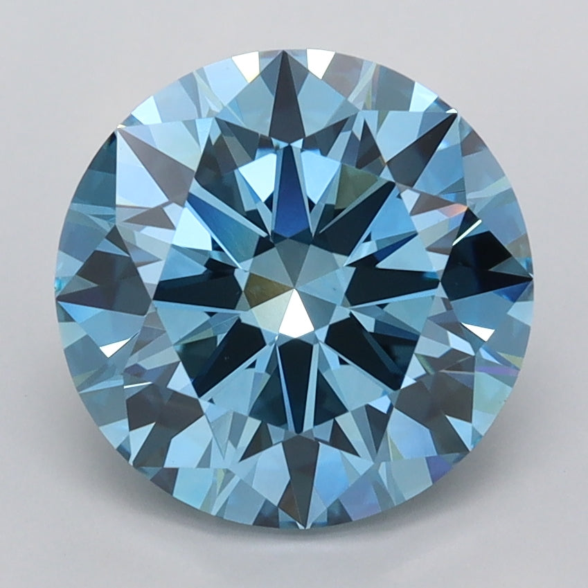 3.00 Carat Round Shaped, Excellent Cut, VVS2 Clarity, IGI Certified Lab Grown Diamond