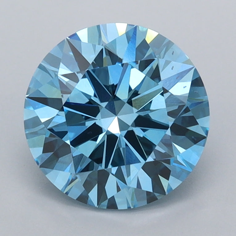 2.02 Carat Round Shaped, Ideal Cut, VVS2 Clarity, IGI Certified Lab Grown Diamond