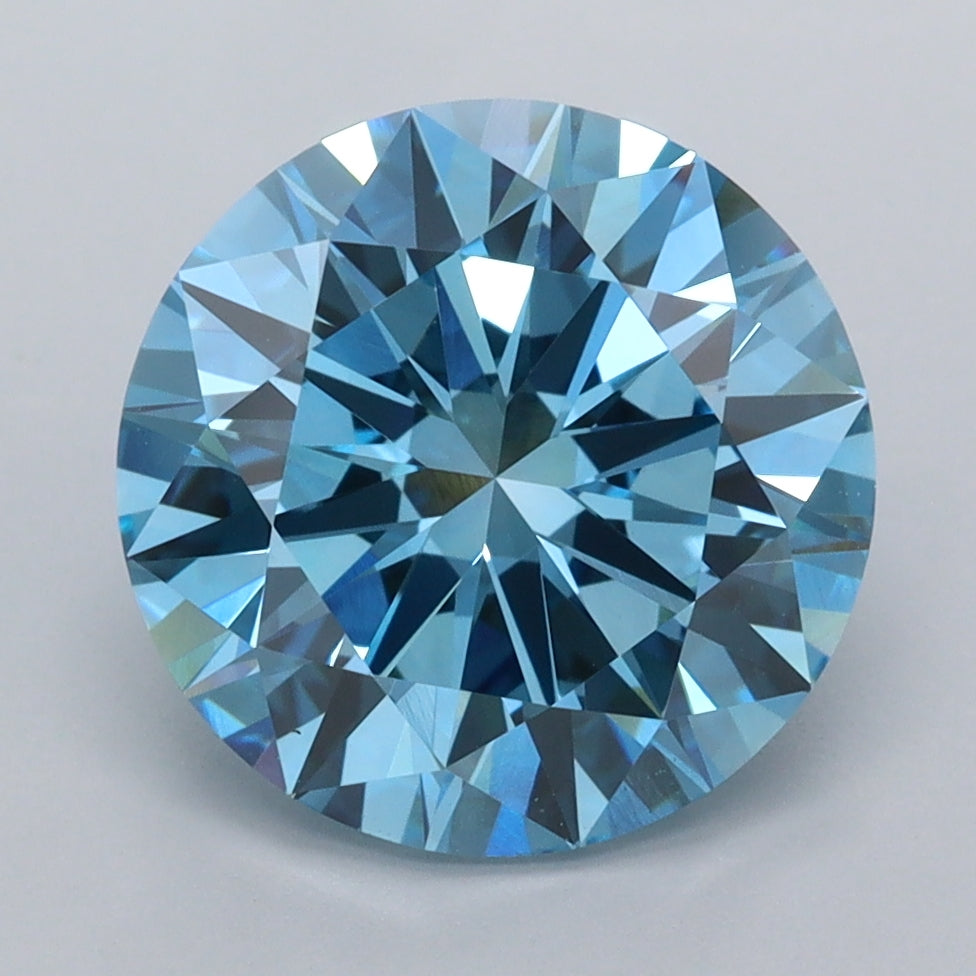 4.00 Carat Round Shaped, Excellent Cut, VVS2 Clarity, IGI Certified Lab Grown Diamond