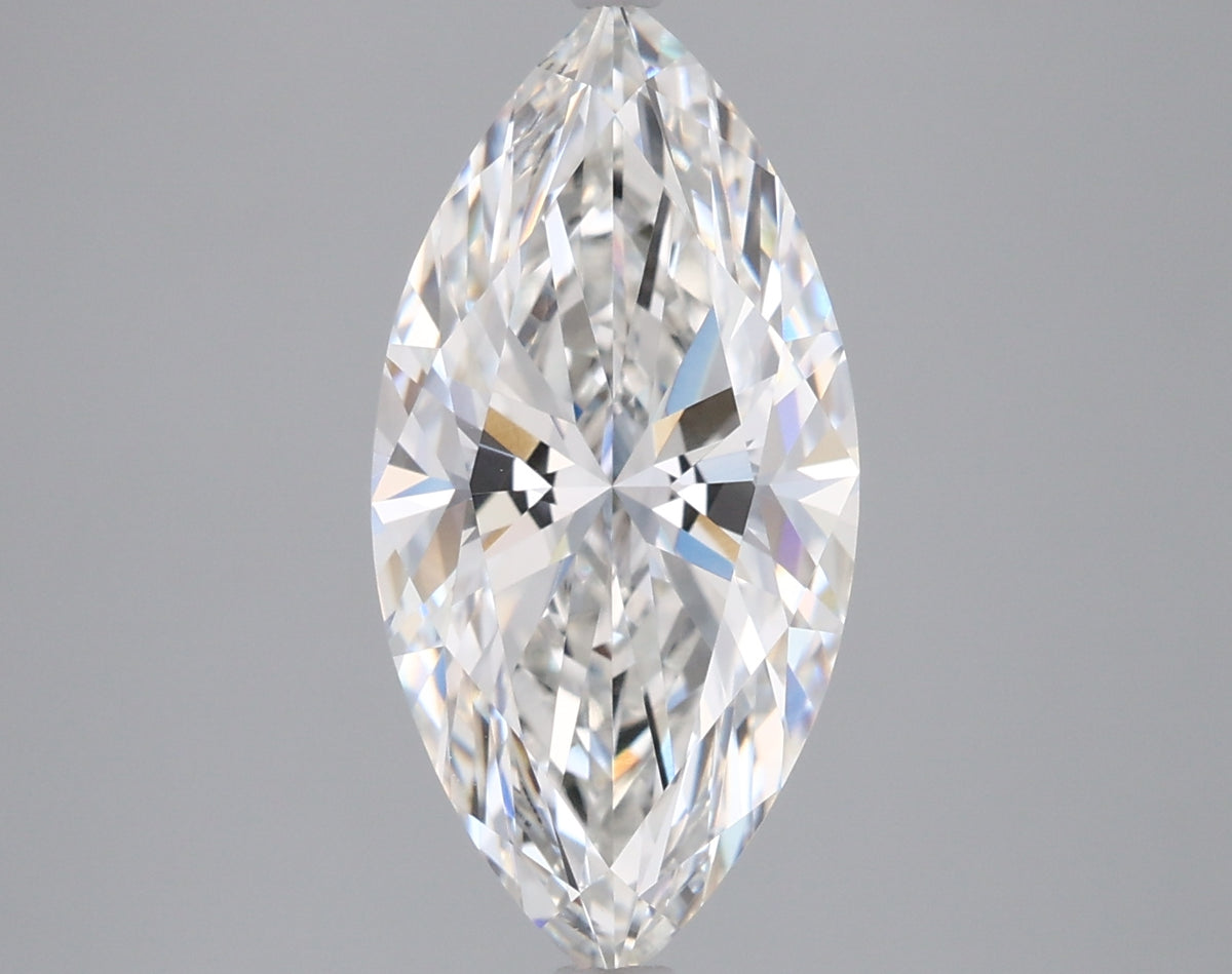 3.06 Carat Marquise Shaped, Ideal Cut, F Color, VVS2 Clarity, IGI Certified Lab Grown Diamond