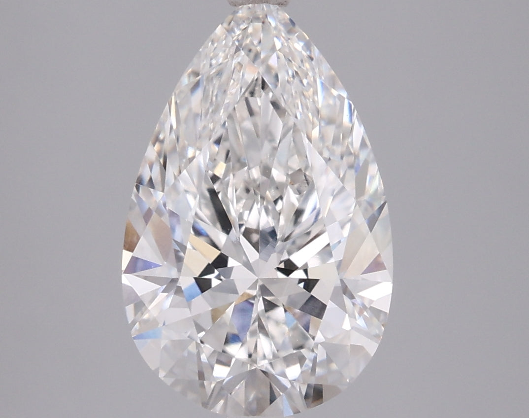 3.00 Carat Pear Shaped, Ideal Cut, E Color, VVS2 Clarity, IGI Certified Lab Grown Diamond