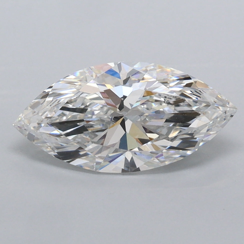 1.56 Carat Marquise Shaped, Ideal Cut, E Color, FL Clarity, IGI Certified Lab Grown Diamond