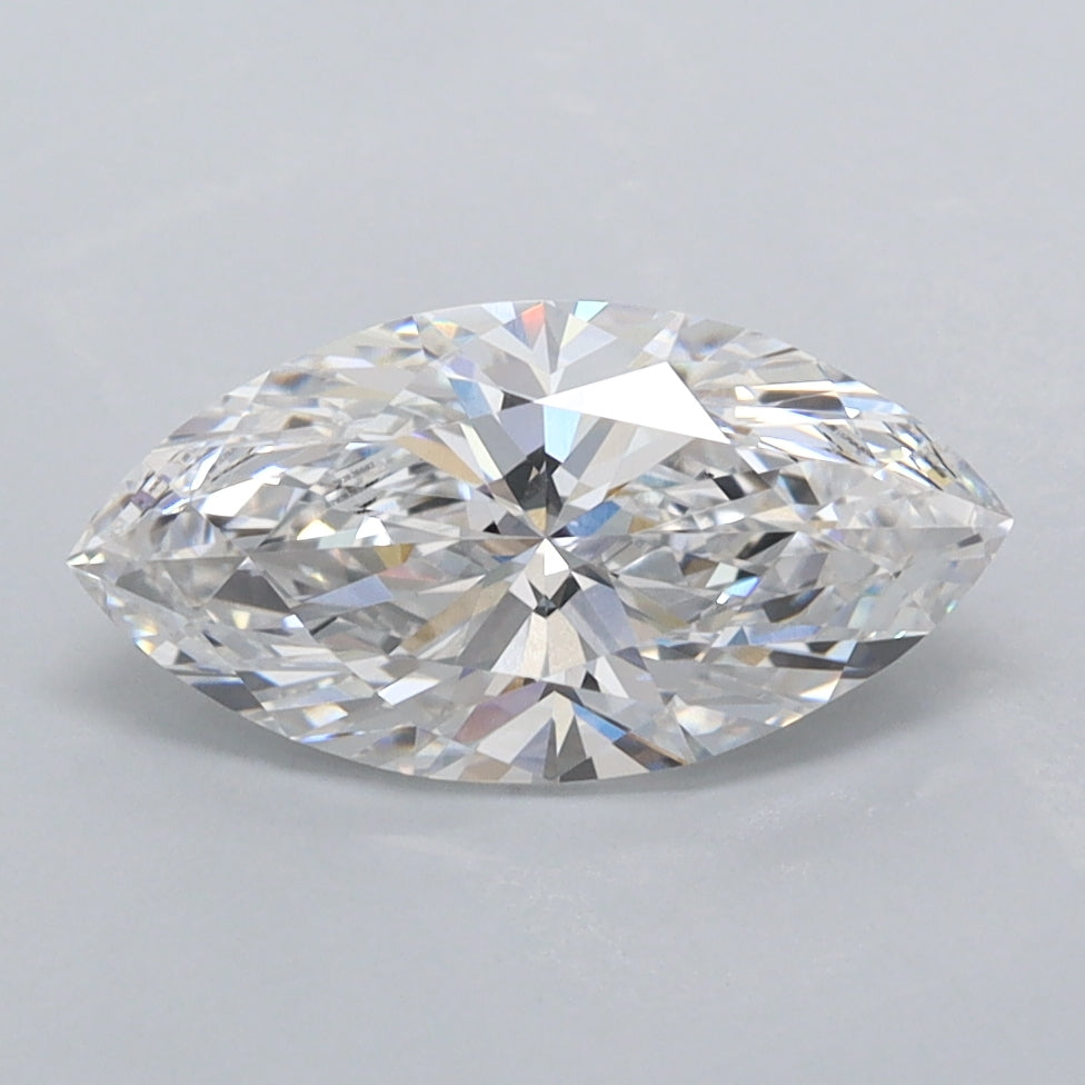 1.50 Carat Marquise Shaped, Ideal Cut, E Color, VVS2 Clarity, IGI Certified Lab Grown Diamond