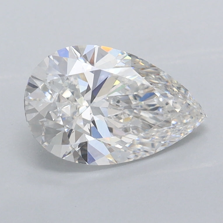 1.00 Carat Pear Shaped, Ideal Cut, E Color, VVS2 Clarity, IGI Certified Lab Grown Diamond