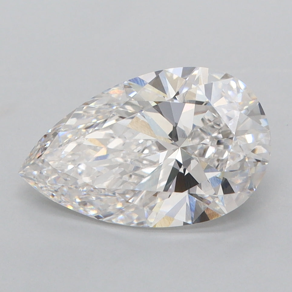 2.08 Carat Pear Shaped, Ideal Cut, E Color, FL Clarity, IGI Certified Lab Grown Diamond