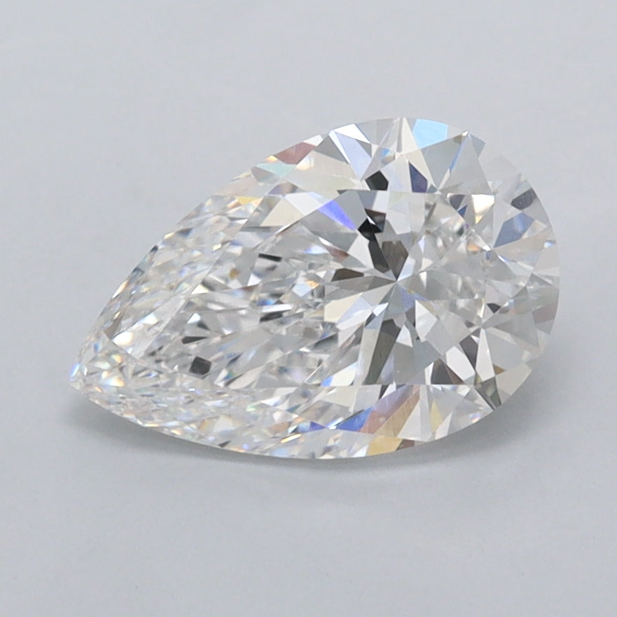 1.50 Carat Pear Shaped, Ideal Cut, D Color, IF Clarity, IGI Certified Lab Grown Diamond