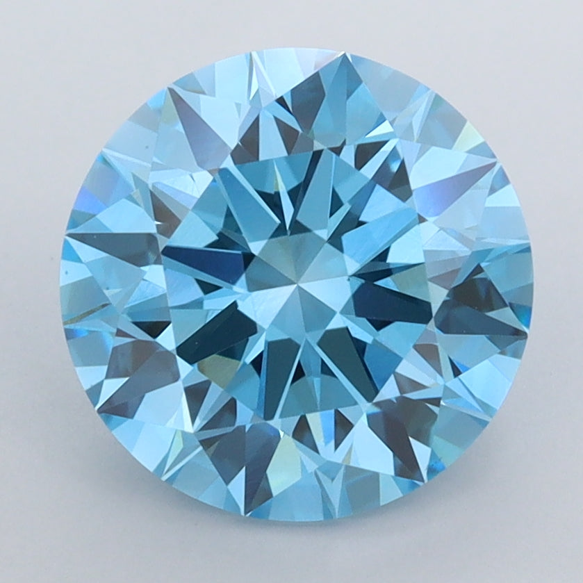 3.08 Carat Round Shaped, Ideal Cut, VVS2 Clarity, IGI Certified Lab Grown Diamond