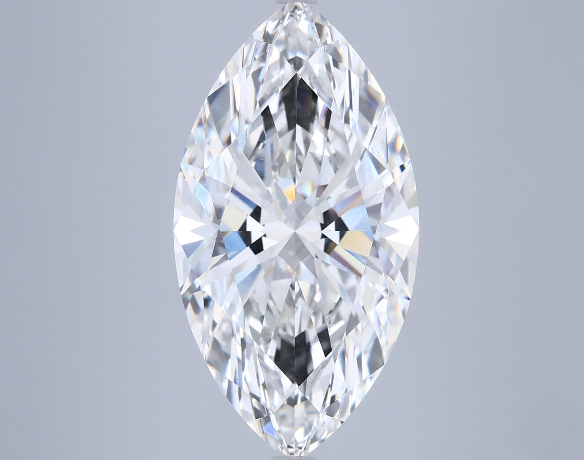 6.02 Carat Marquise Shaped, Ideal Cut, F Color, VVS1 Clarity, IGI Certified Lab Grown Diamond