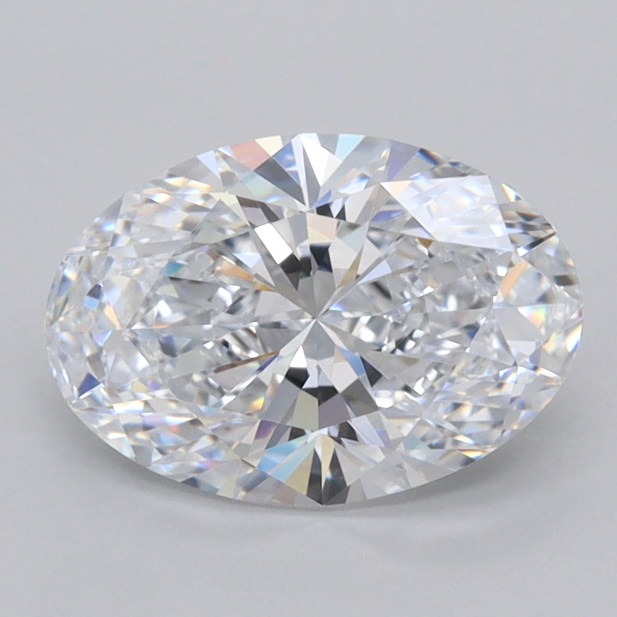 2.04 Carat Oval Shaped, Ideal Cut, D Color, FL Clarity, IGI Certified Lab Grown Diamond