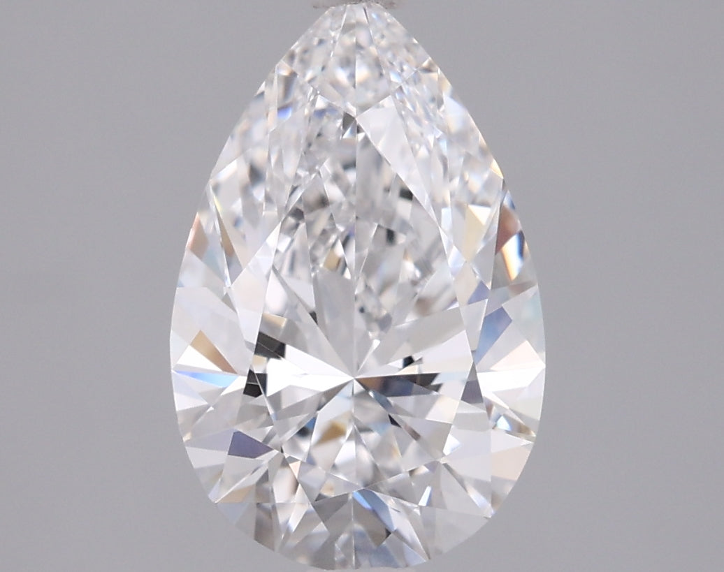 1.75 Carat Pear Shaped, Ideal Cut, D Color, VVS1 Clarity, IGI Certified Lab Grown Diamond