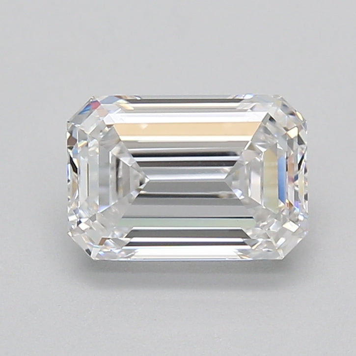 2.06 Carat Emerald Shaped, Ideal Cut, D Color, VVS1 Clarity, GIA Certified Lab Grown Diamond