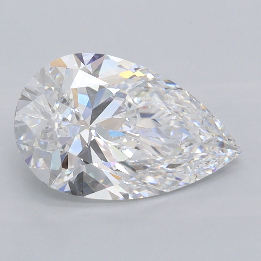 1.70 Carat Pear Shaped, Ideal Cut, D Color, FL Clarity, IGI Certified Lab Grown Diamond