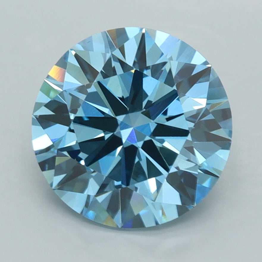 3.00 Carat Round Shaped, Excellent Cut, VVS2 Clarity, IGI Certified Lab Grown Diamond