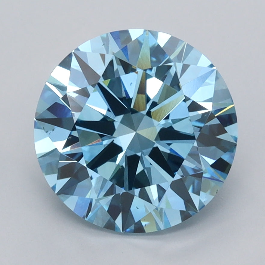 3.03 Carat Round Shaped, Ideal Cut, VVS2 Clarity, IGI Certified Lab Grown Diamond