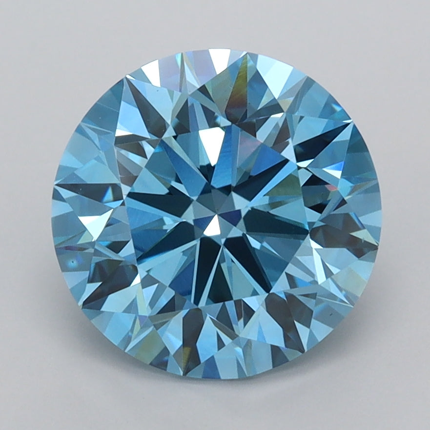 2.85 Carat Round Shaped, Ideal Cut, VVS2 Clarity, IGI Certified Lab Grown Diamond