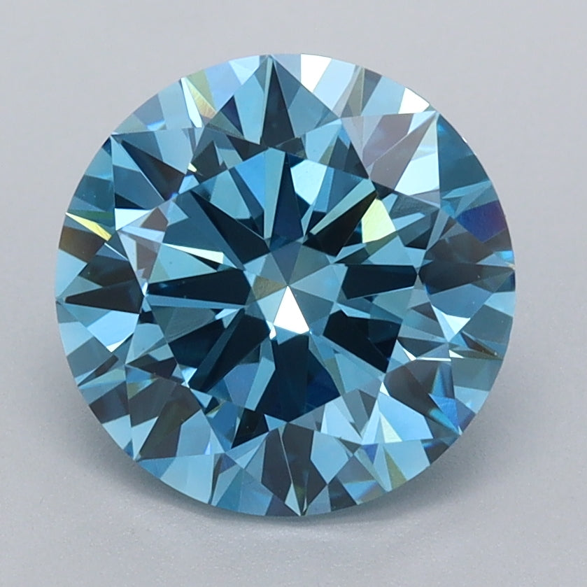 2.55 Carat Round Shaped, Ideal Cut, VVS2 Clarity, IGI Certified Lab Grown Diamond