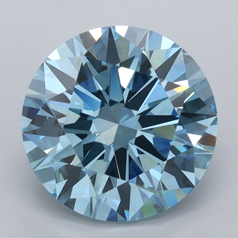 2.84 Carat Round Shaped, Ideal Cut, VVS2 Clarity, IGI Certified Lab Grown Diamond