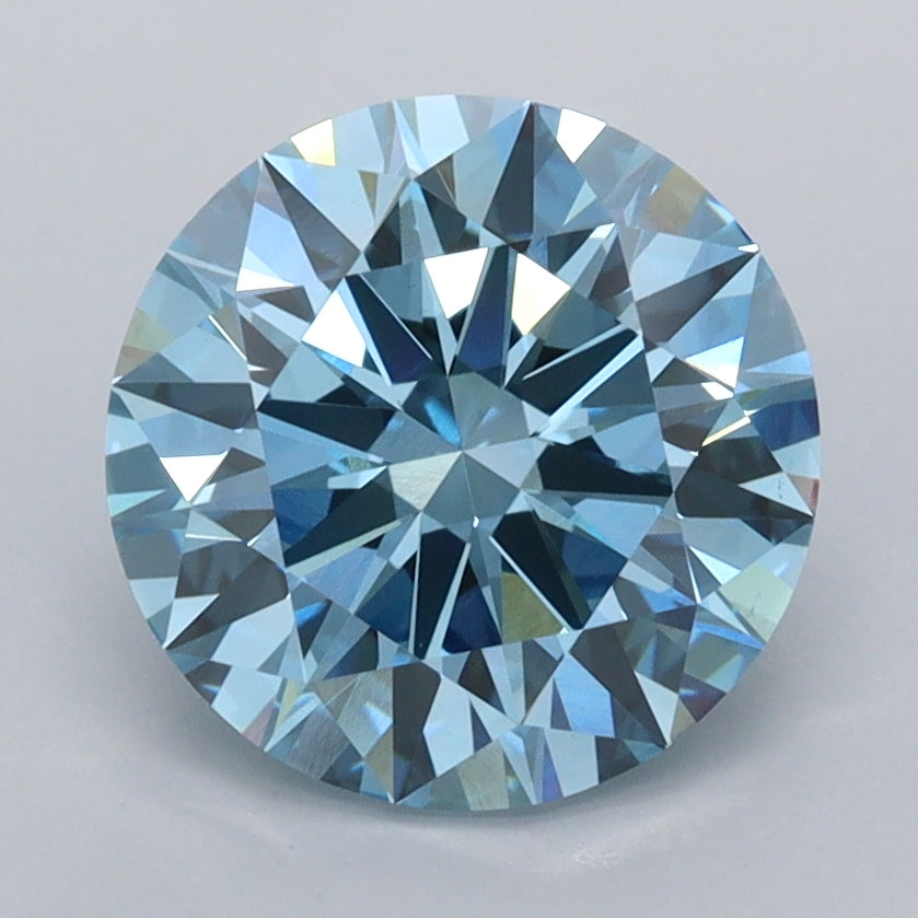 2.56 Carat Round Shaped, Ideal Cut, VVS2 Clarity, IGI Certified Lab Grown Diamond