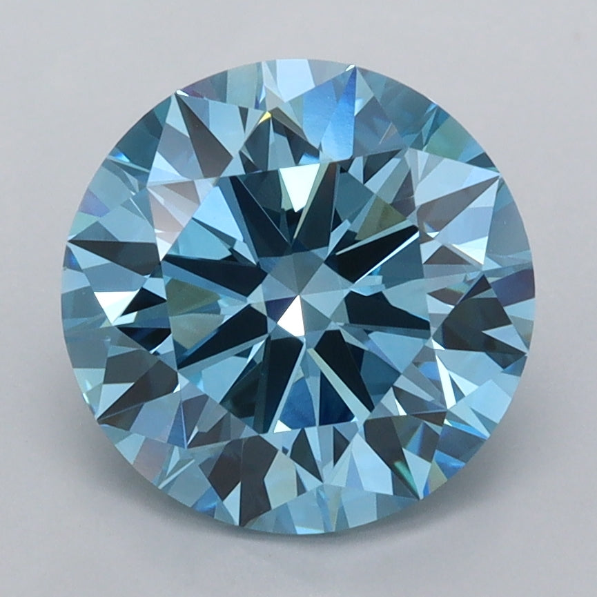 3.02 Carat Round Shaped, Ideal Cut, VVS2 Clarity, IGI Certified Lab Grown Diamond