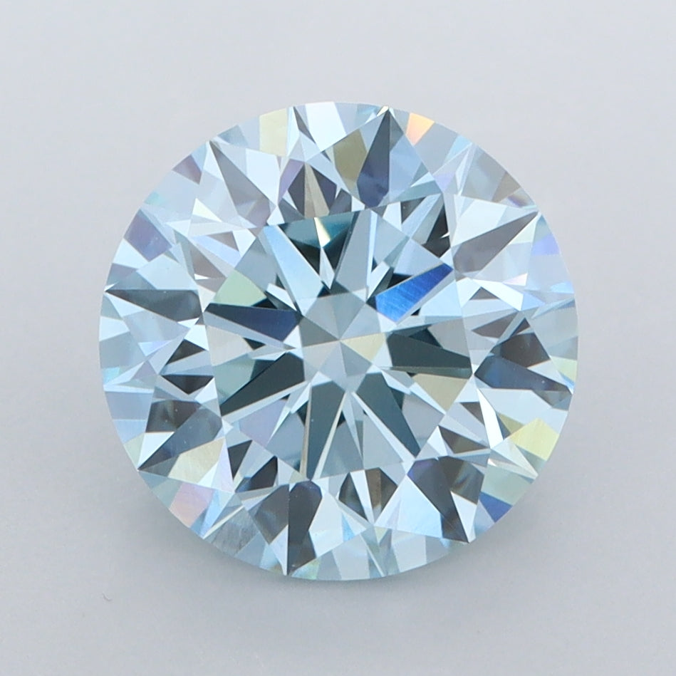 3.08 Carat Round Shaped, Ideal Cut, VVS2 Clarity, IGI Certified Lab Grown Diamond