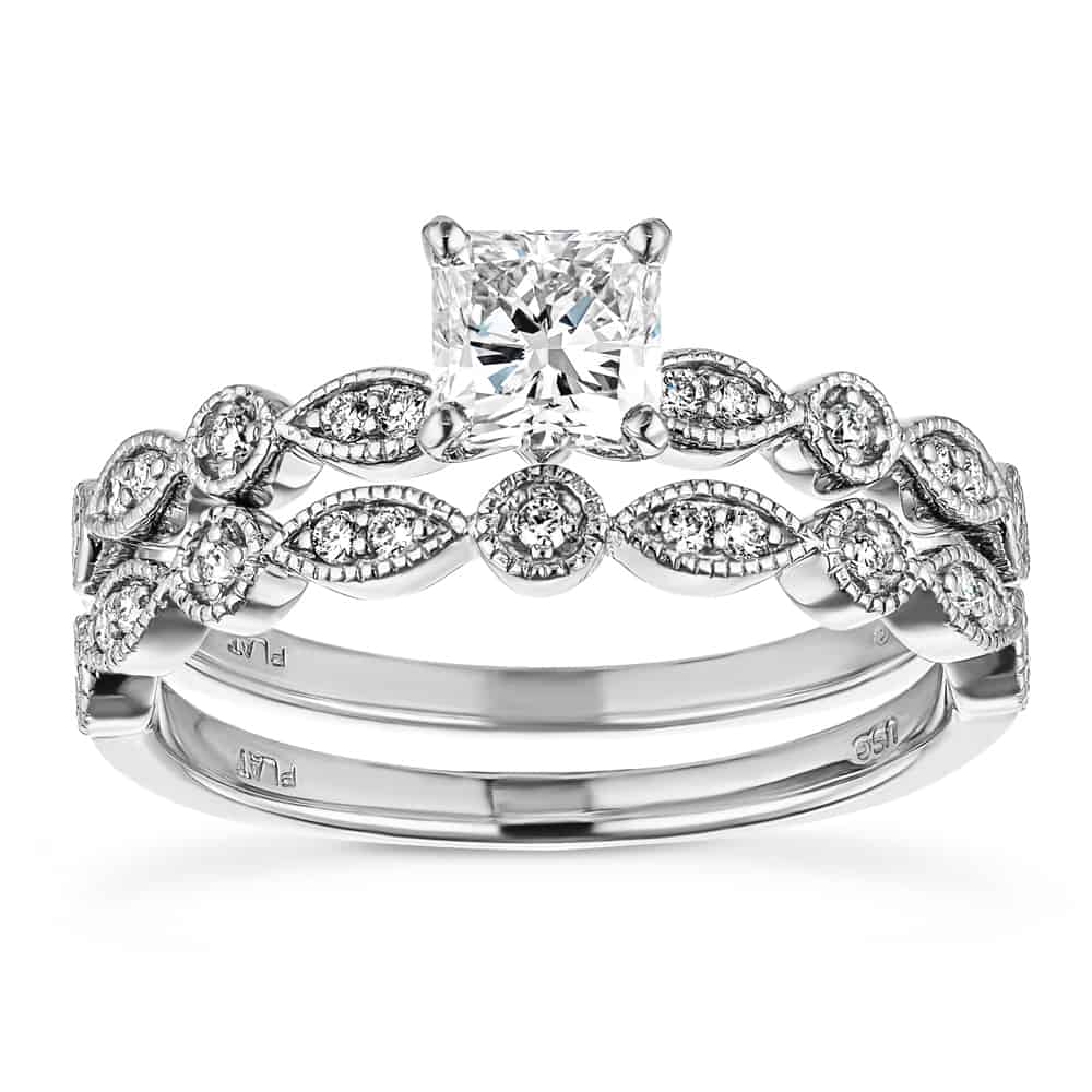 Victoria Lab Grown Diamond Vintage Milgrain Wedding Set
