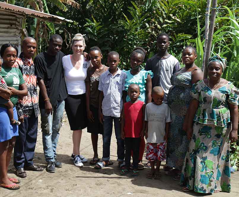 MiaDonna CEO, Anna-Mieke Anderson in Liberia Africa with the Greener Diamond Foundation.