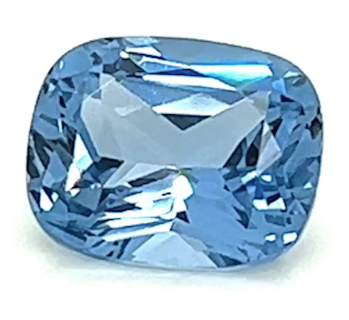 1.34 Carat Cushion Cut Lab-Created Aqua Blue Spinel