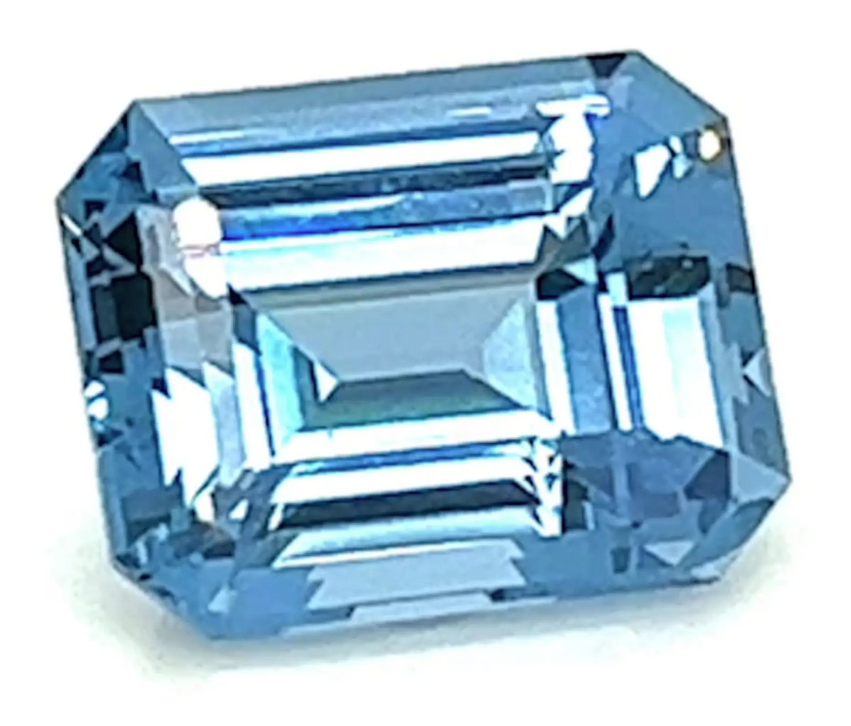 3.14 Carat Emerald Cut Lab-Created Aqua Blue Spinel