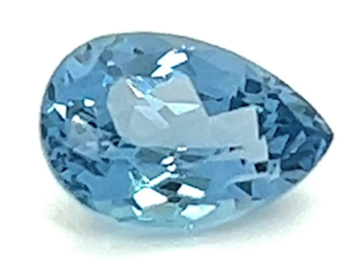 2.59 Carat Pear Cut Lab-Created Aqua Blue Spinel
