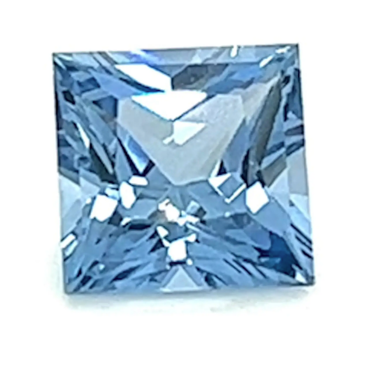 1.10 Carat Princess Cut Lab-Created Aqua Blue Spinel