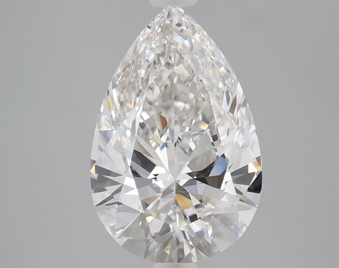 3.09 Carat Pear Shaped, Excellent Cut, E Color, VVS2 Clarity, IGI Certified Lab Grown Diamond