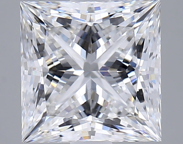 2.07 Carat Princess Shaped, Ideal Cut, E Color, VVS2 Clarity, IGI Certified Lab Grown Diamond