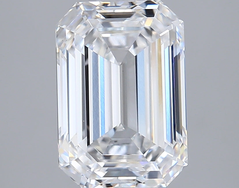 2.56 Carat Emerald Shaped, Ideal Cut, D Color, VS1 Clarity, IGI Certified Lab Grown Diamond