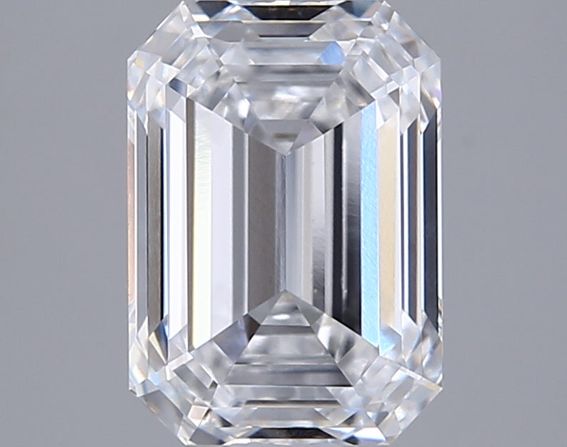2.01 Carat Emerald Shaped, Ideal Cut, D Color, VVS2 Clarity, GIA Certified Lab Grown Diamond