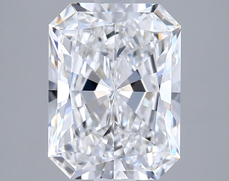 2.11 Carat Radiant Shaped, Ideal Cut, D Color, VVS2 Clarity, GIA Certified Lab Grown Diamond