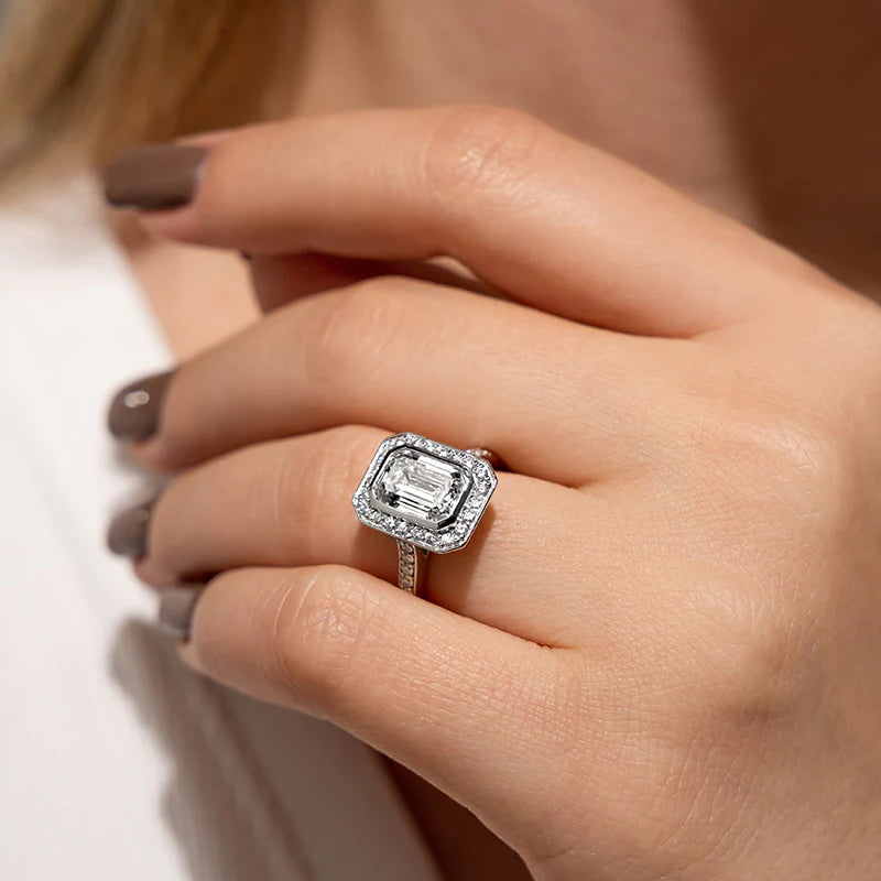 custom diamond accented halo engagement ring
