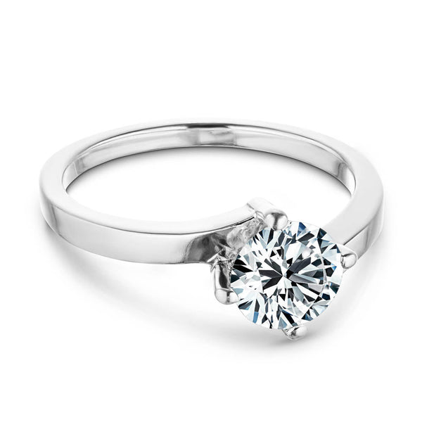 Kayla Round Lab Grown Diamond Four Prong Bypass Solitaire Engagement Ring