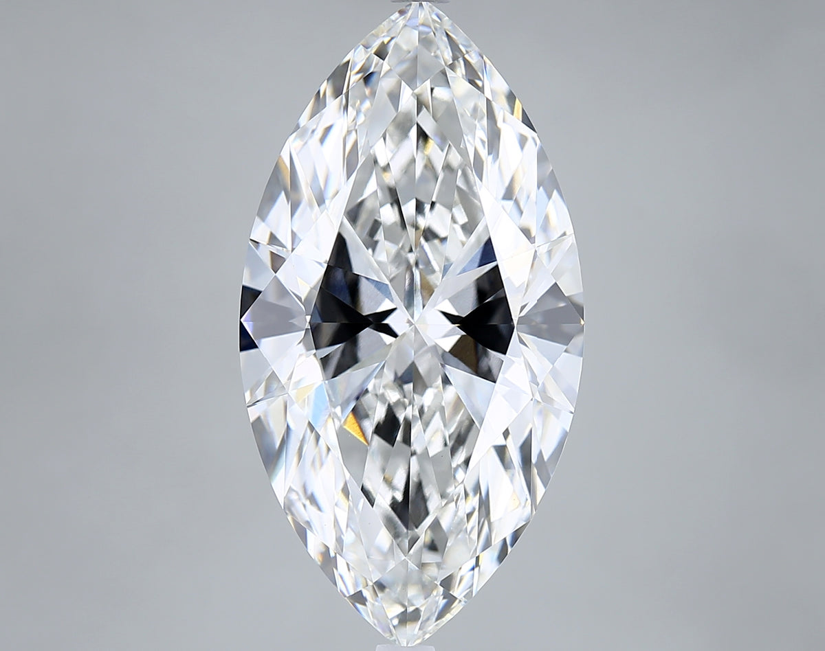 10.06 Carat Marquise Shaped, Ideal Cut, F Color, VVS2 Clarity, IGI Certified Lab Grown Diamond