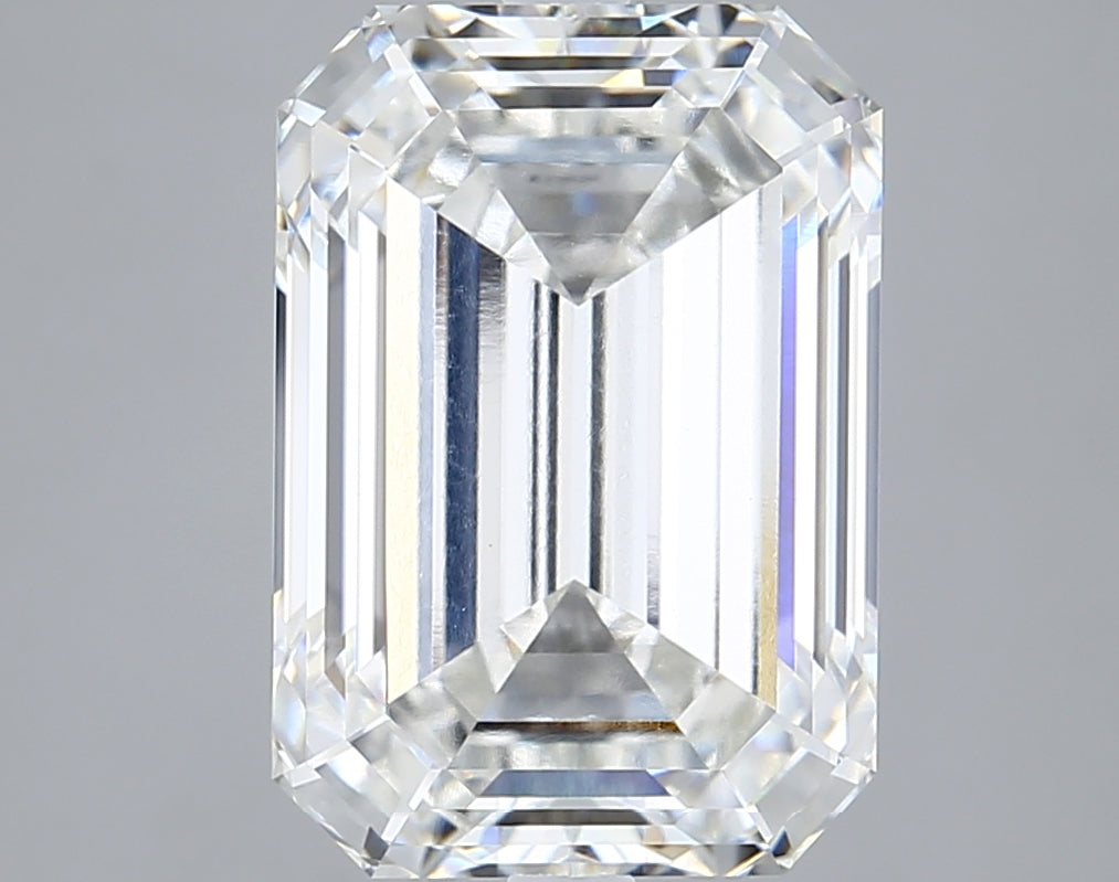 7.26 Carat Emerald Shaped, Ideal Cut, F Color, VVS2 Clarity, IGI Certified Lab Grown Diamond