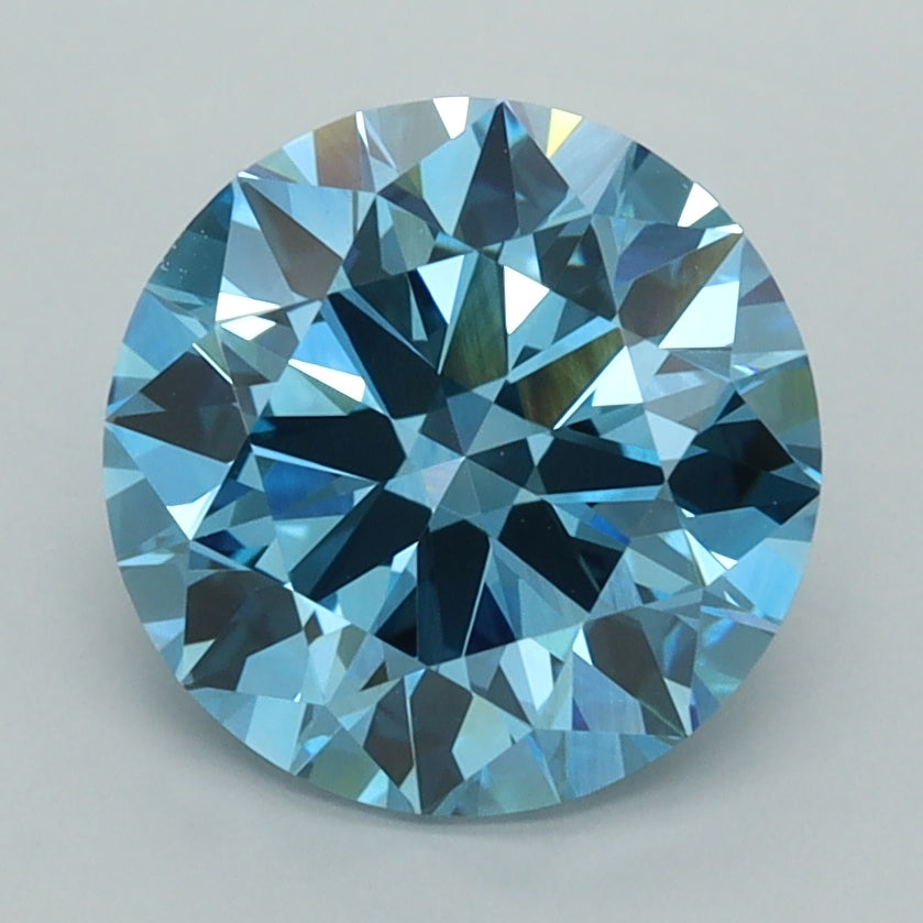2.70 Carat Round Shaped, Ideal Cut, VVS2 Clarity, IGI Certified Lab Grown Diamond
