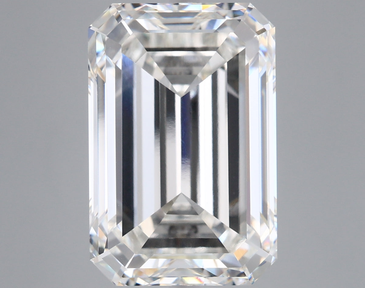 12.52 Carat Emerald Shaped, Ideal Cut, G Color, VVS2 Clarity, IGI Certified Lab Grown Diamond