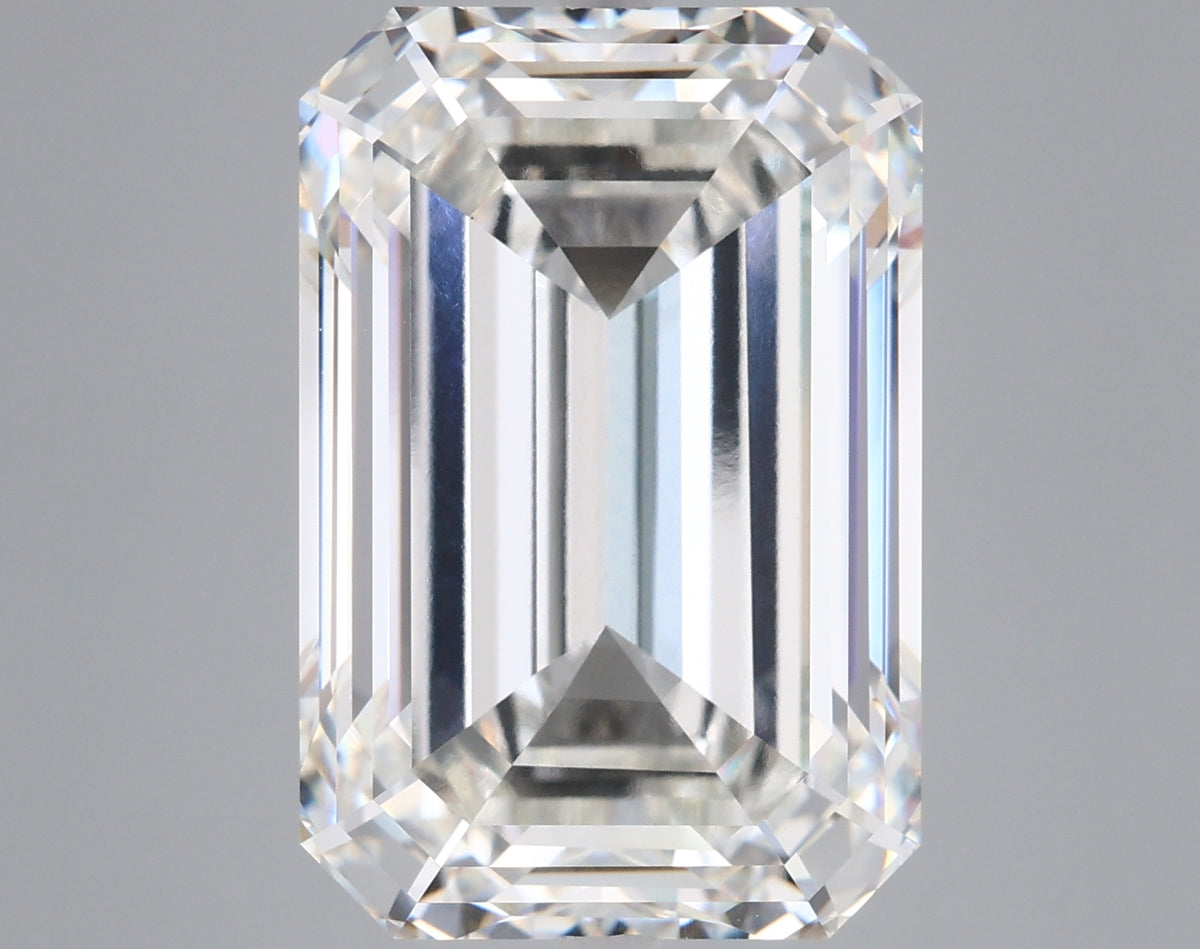 13.56 Carat Emerald Shaped, Ideal Cut, G Color, VVS2 Clarity, IGI Certified Lab Grown Diamond