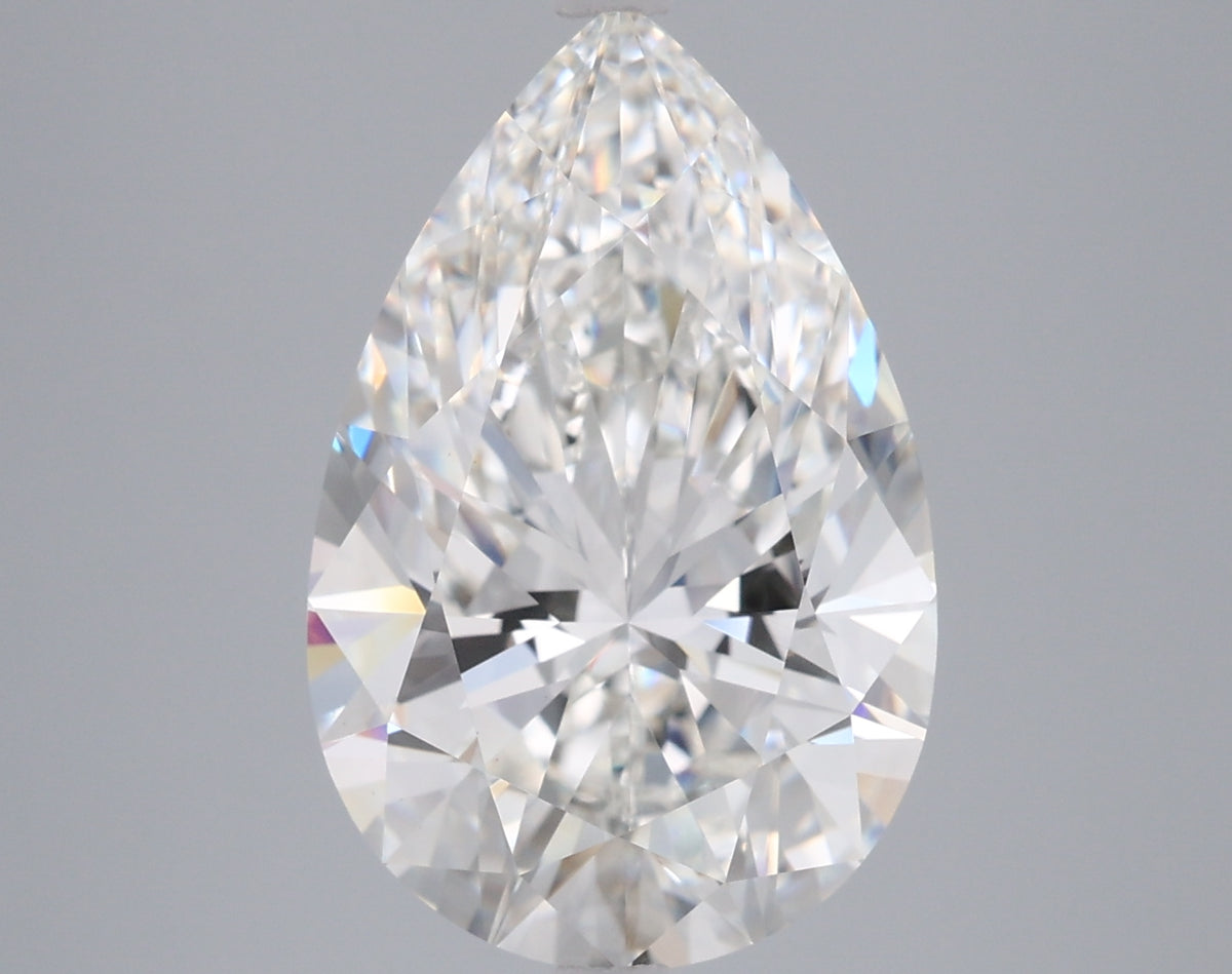 5.01 Carat Pear Shaped, Ideal Cut, G Color, VVS2 Clarity, IGI Certified Lab Grown Diamond