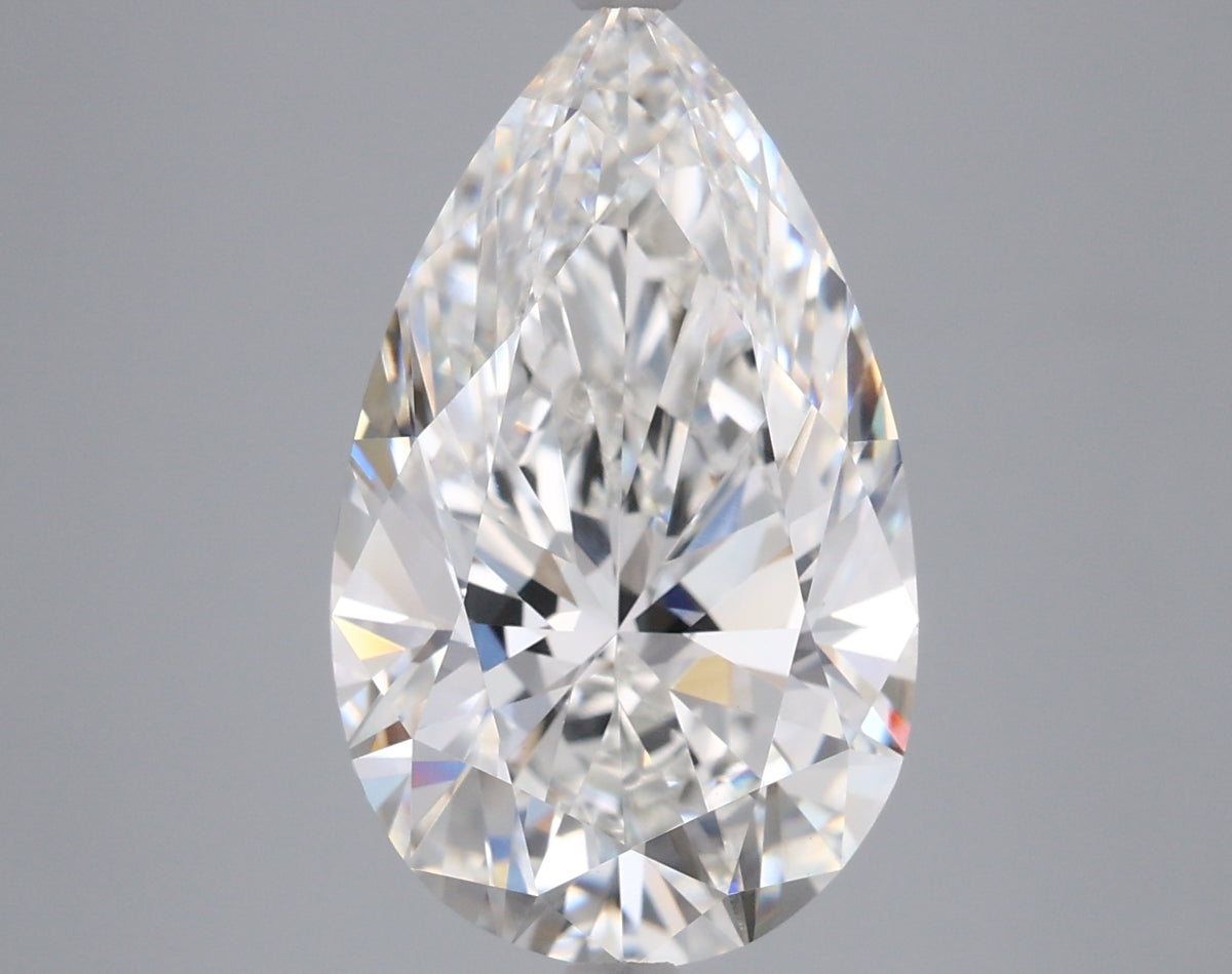 5.04 Carat Pear Shaped, Ideal Cut, G Color, VVS2 Clarity, IGI Certified Lab Grown Diamond