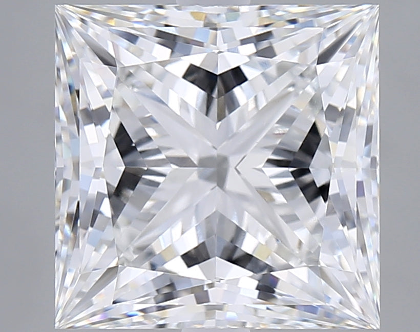 5.05 Carat Princess Shaped, Ideal Cut, E Color, VVS2 Clarity, IGI Certified Lab Grown Diamond